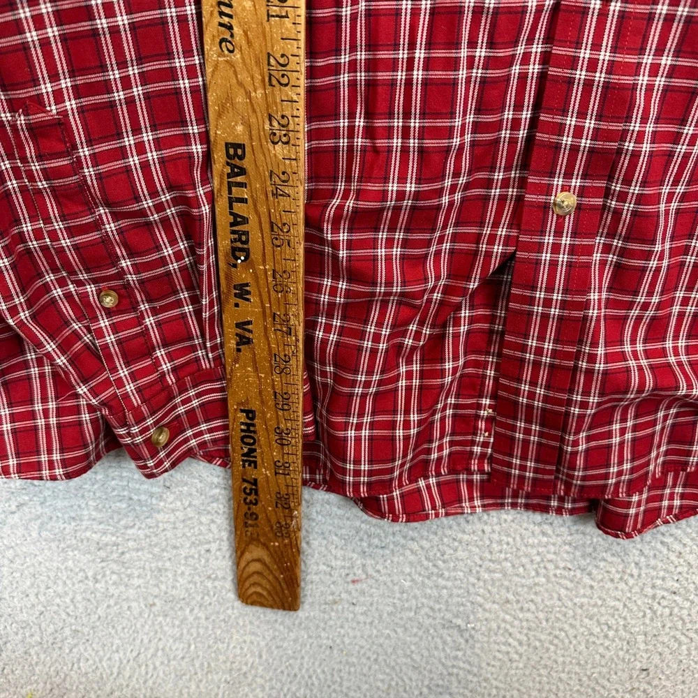 L.L. Bean Shirt Mens 2XL Traditional Fit Red Plaid Button-Down Long Sleeve EUC